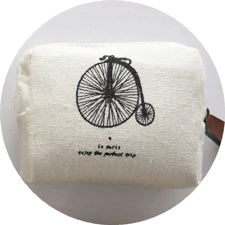 Women's Retro Small Canvas Coin Bags Purse Money Wallet ID Credit Card Holder Earphones Keys Storage Bags Zipper Square Pouch